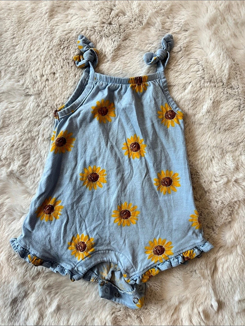 Floral Romper in Blue & Yellow
